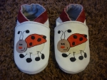 Schuhe f�r den Kindergarten - Marienk�fer Leder Patschen