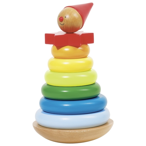 Stapelspielzeug Spielpyramide aus Holz goki Stapelturm Stehauf-Bärchen 58916 